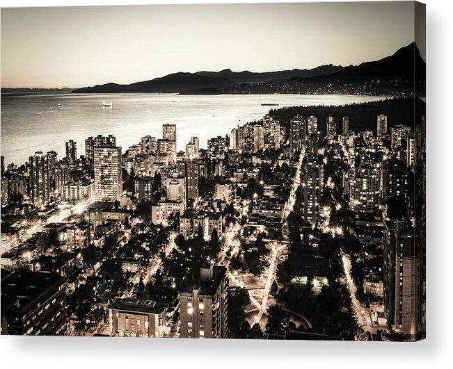 Architecture Acrylic Print featuring the photograph Passionate English Bay Vancouver by Neptune - Amyn Nasser Photographer