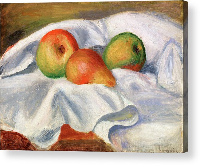 Pierre-auguste Renoir Acrylic Print featuring the painting Pears - Digital Remastered Edition by Pierre-Auguste Renoir