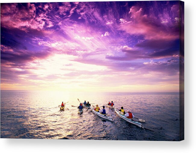 Scenics Acrylic Print featuring the photograph People Kayaking, Isla San Jose, Baja by Stephen Simpson