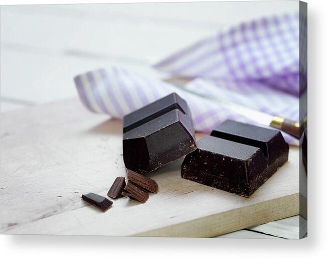 Ip_11291700 Acrylic Print featuring the photograph Pieces Of Cooking Chocolate by Martin Dyrlv