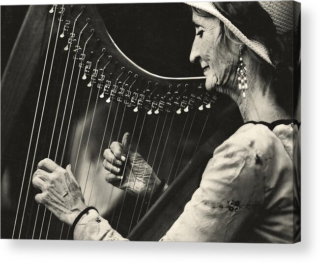 Harp Acrylic Print featuring the photograph Playing The Harp by Ariel Ariel