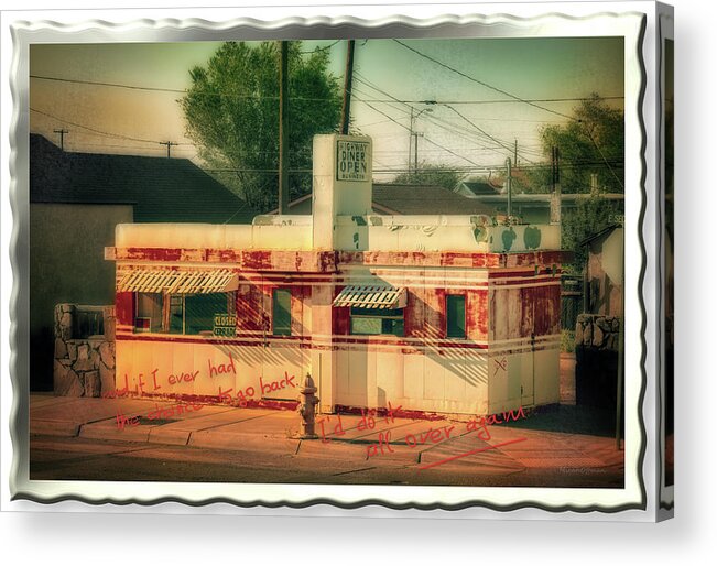 Highway Acrylic Print featuring the photograph Postcard for you N4 - The Diner by Micah Offman