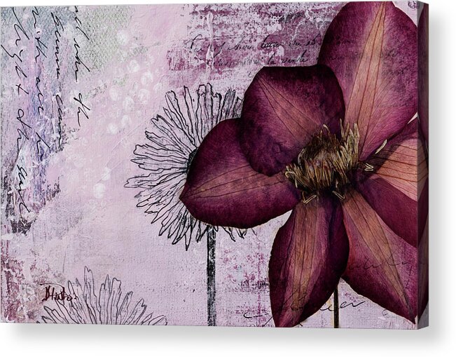 Pressed Acrylic Print featuring the digital art Pressed Flowers I by Patricia Pinto