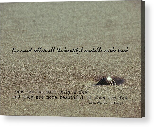 All Acrylic Print featuring the photograph PRETTY SEASHELL quote by JAMART Photography