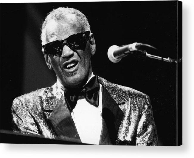 Singer Acrylic Print featuring the photograph Ray Charles Performs In Concert by Hulton Archive
