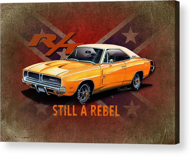 Art Acrylic Print featuring the mixed media Rebel Charger by Simon Read
