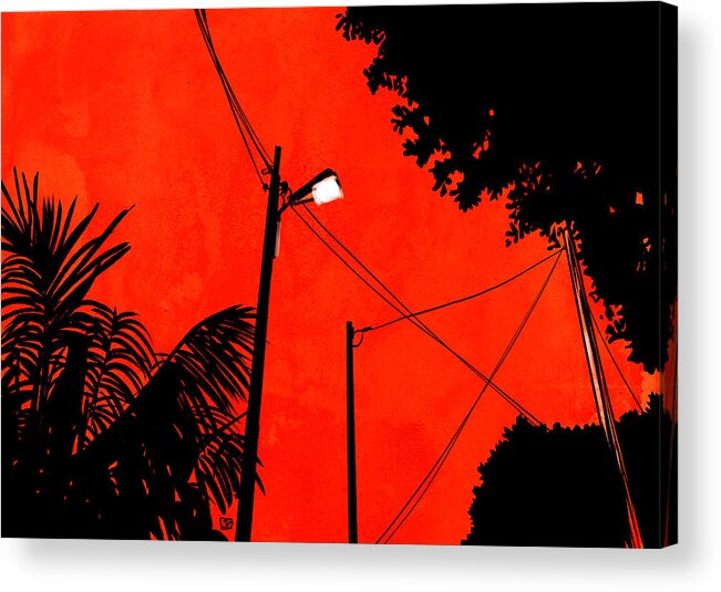 Peppe Cristiano Acrylic Print featuring the drawing Red Sky 02 by Giuseppe Cristiano