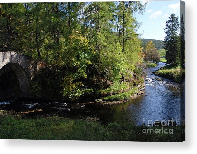 River Don Acrylic Print featuring the photograph River Don at Poldullie Bridge by Phil Banks