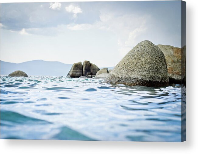 Scenics Acrylic Print featuring the photograph Rocks In Lake Tahoe by Mundusimages