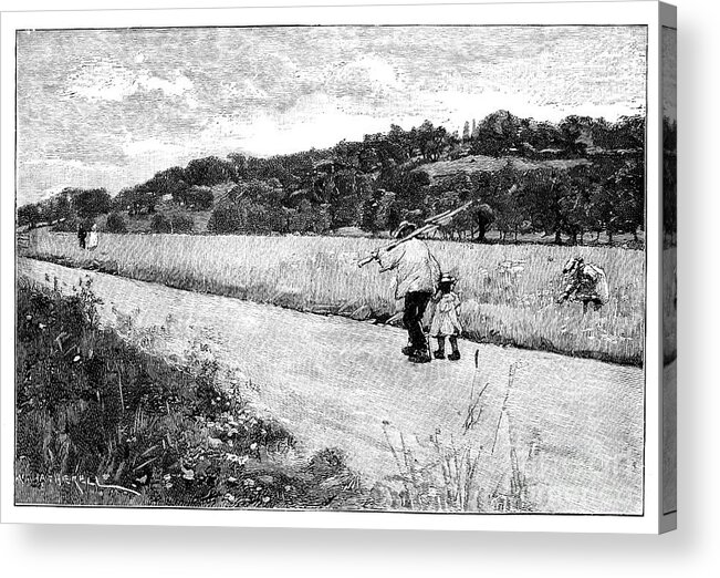 Engraving Acrylic Print featuring the drawing Runnymede, 19th Century by Print Collector