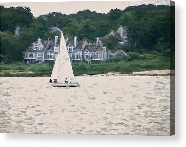 Sailboat Acrylic Print featuring the photograph Sailboat Painterly by Andrea Anderegg
