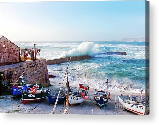 Sennen Cove Acrylic Print featuring the photograph Sennen cove Harbour Cornwall by Terri Waters