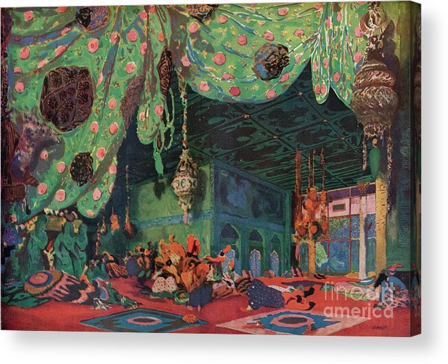 Arabia Acrylic Print featuring the drawing Setting For Scheherazade, 1910. Artist by Print Collector