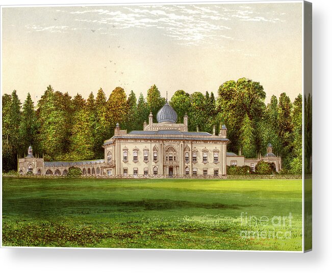 Engraving Acrylic Print featuring the drawing Sezincote, Gloucestershire, Home by Print Collector