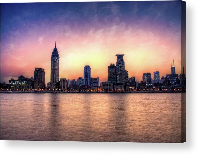Outdoors Acrylic Print featuring the photograph Shanghai Skyline by Photo By Dan Goldberger