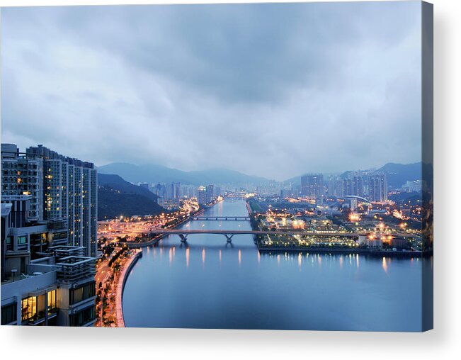 Outdoors Acrylic Print featuring the photograph Skyline Of Shatin by Marco/yuen