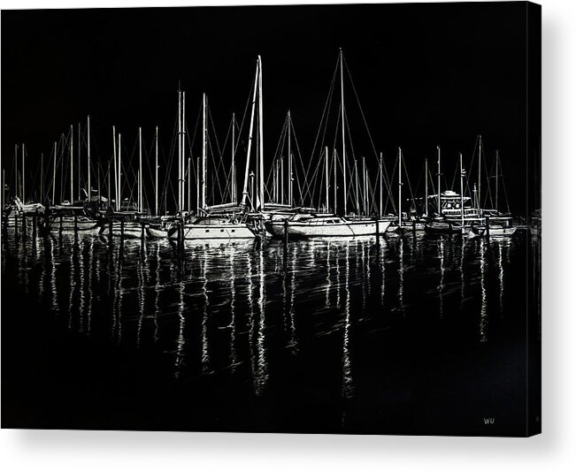 Drawing Acrylic Print featuring the drawing South Yacht Club by William Underwood