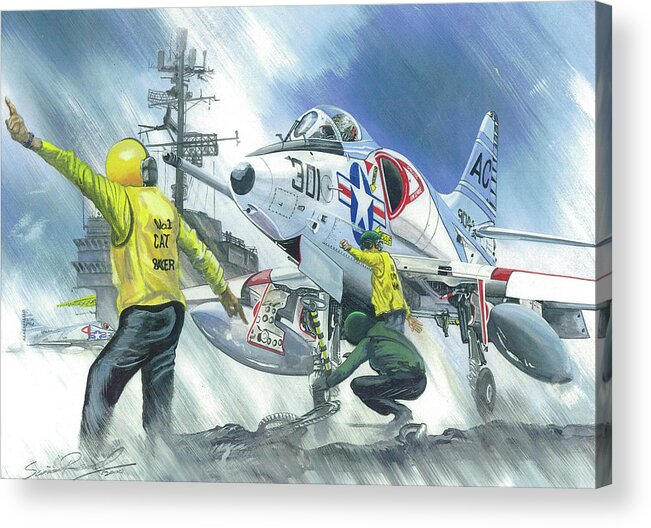 Skyhawk Acrylic Print featuring the painting Ssdd by Simon Read