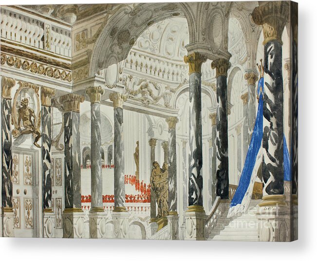 Opera Acrylic Print featuring the drawing Stage Design For The Ballet Sleeping by Heritage Images