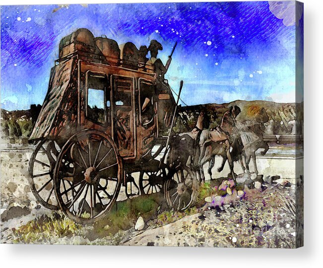 Stagecoach Acrylic Print featuring the digital art Stagecoach by Mark Jackson