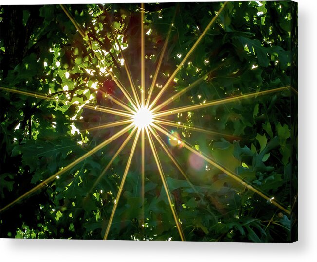 Tranquility Acrylic Print featuring the photograph Star Shaped Sunburst Breaking Through by Lotus Carroll