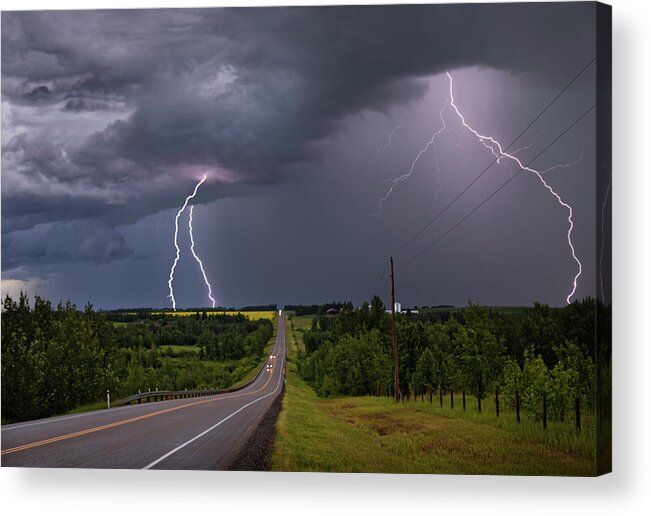 Lightning Acrylic Print featuring the photograph Strike Three... by Dan Jurak