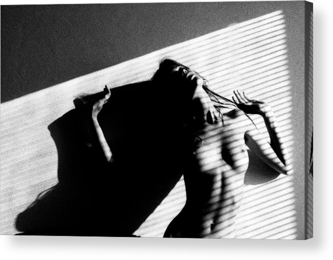 Striped Acrylic Print featuring the photograph Striped Nude-7 by Vlado Ba?a, Qep