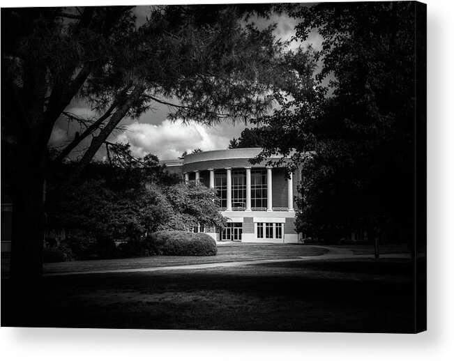 Greg Mimbs Acrylic Print featuring the photograph Sunlight On Hinds University Center In Black and White by Greg and Chrystal Mimbs