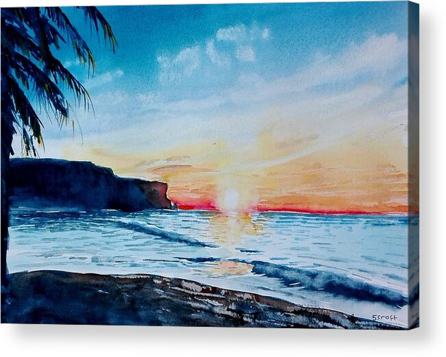 Sunrise Acrylic Print featuring the painting Sunrise by Sandie Croft
