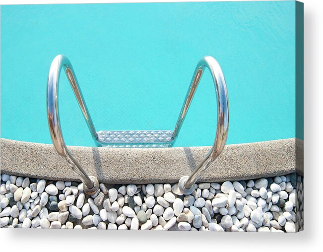 Tranquility Acrylic Print featuring the photograph Swimming Pool With White Pebbles by Lawren