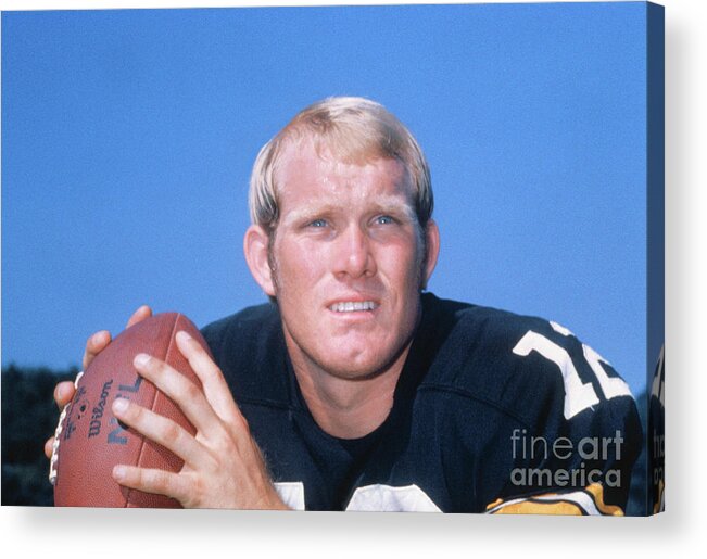 People Acrylic Print featuring the photograph Terry Bradshaw Holding A Football by Bettmann