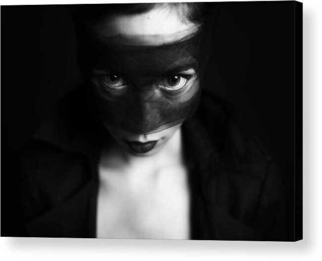Mood Acrylic Print featuring the photograph The Black Mask by Hari Sulistiawan