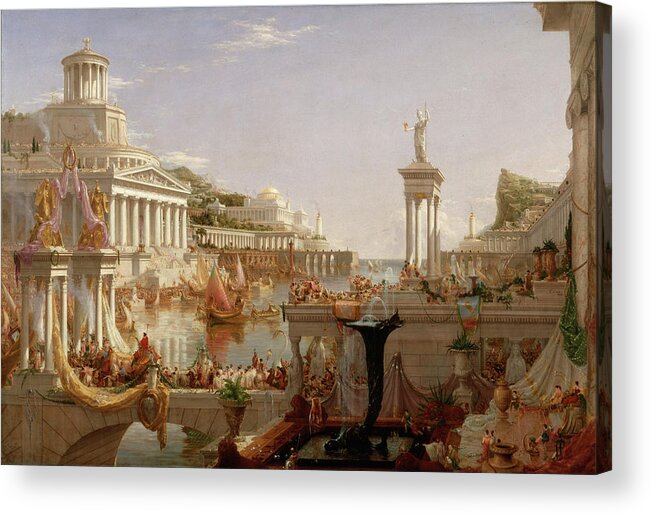 Thomas Cole Acrylic Print featuring the painting The Course of Empire Consummation by Thomas Cole