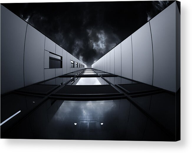 Architecture Acrylic Print featuring the photograph The Elevator by Jeroen Van De Wiel