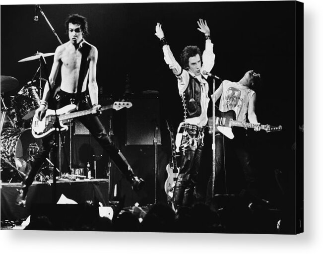 Punk Music Acrylic Print featuring the photograph The Sex Pistols In Concert At The by George Rose