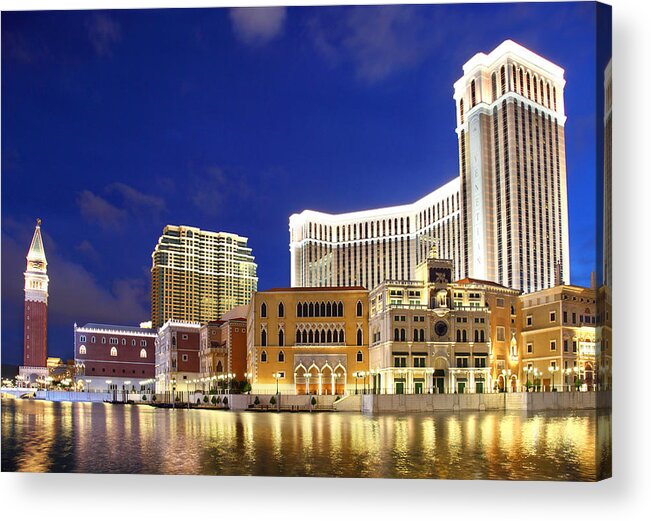 Tranquility Acrylic Print featuring the photograph The Venetian Macau by Seng Chye Teo