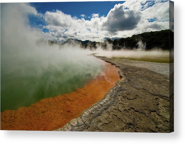 Scenics Acrylic Print featuring the photograph Thermal Lake by Jason Jones Travel Photography