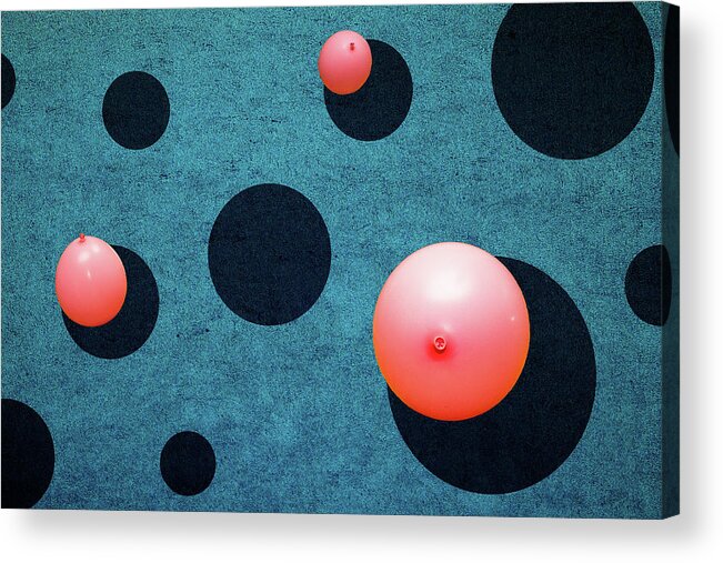 Abstract Acrylic Print featuring the photograph Three Balloons by Inge Schuster