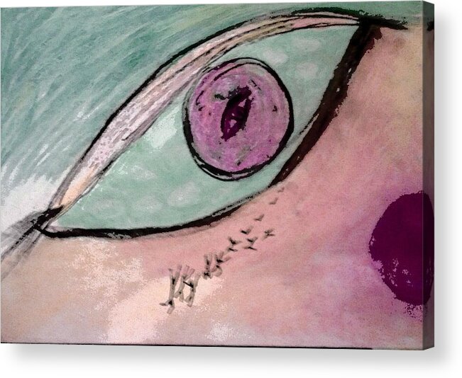 God Eye Pastels Paper Rooma Mehra Acrylic Print featuring the painting Untitled 1 by Rooma Mehra