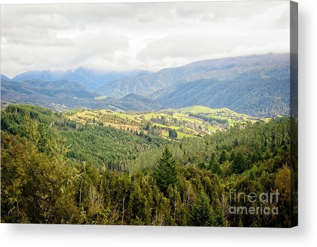 New Zealand Acrylic Print featuring the photograph Valley view by Fran Woods