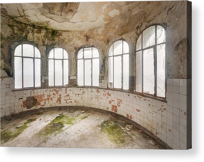 Abandoned Acrylic Print featuring the photograph View at the Sea by Roman Robroek