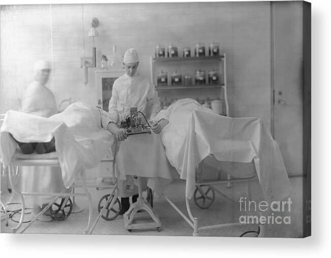 People Acrylic Print featuring the photograph View Of Transfusion Operation by Bettmann
