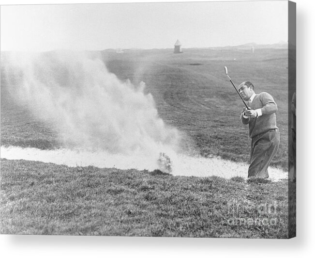 Sand Trap Acrylic Print featuring the photograph Walter Hagen Practicing For Ryder Cup by Bettmann