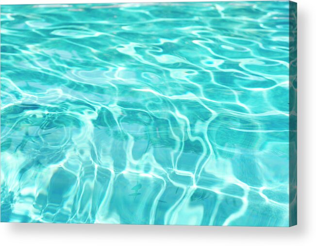 Swimming Pool Acrylic Print featuring the photograph Water Pattern In A Swimming Pool by David Mcglynn