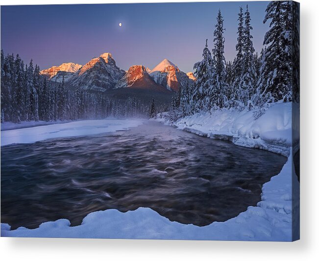 Winter Acrylic Print featuring the photograph Winter Canadian Rockies by Andy Hu