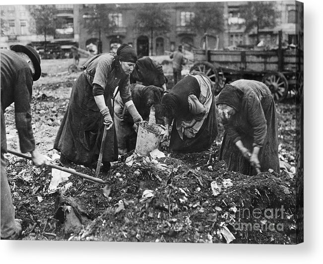 People Acrylic Print featuring the photograph Women Stooping To Gather From Fields by Bettmann