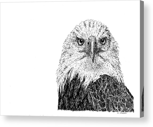 Z1 Bald Eagle Acrylic Print featuring the mixed media Z1 Bald Eagle by Let Your Art Soar