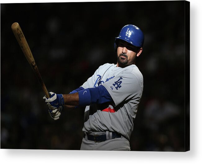 Ninth Inning Acrylic Print featuring the photograph Adrian Gonzalez by Christian Petersen