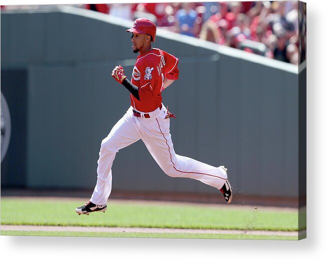 Great American Ball Park Acrylic Print featuring the photograph Billy Hamilton #1 by Andy Lyons