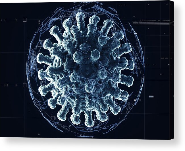 Cold And Flu Acrylic Print featuring the photograph Coronavirus exploding #1 by Andriy Onufriyenko